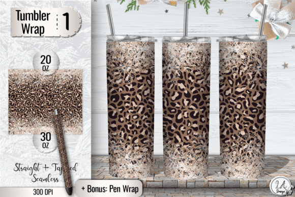 Download Beige Leopard Skinny Tumbler Wrap Design - Tumbler wrap design Collection