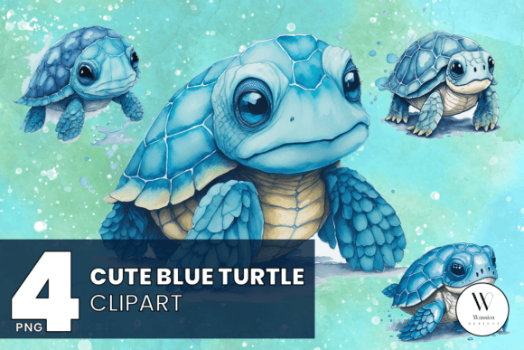 Download Cute Blue Turtle Sublimation Clipart - Premium Resources